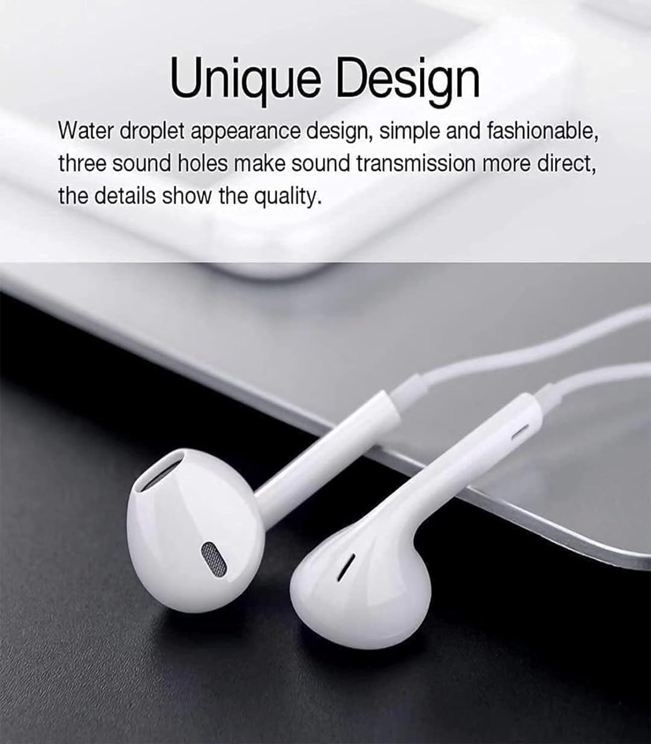 USB-C In-Ear Earphones with Mic & Volume Control, Hi-Fi Stereo Wired Earbuds: