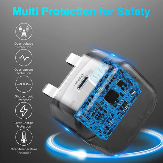 20W USB-C Fast Charger Plug and Cable Kit for Mobile Cell phone