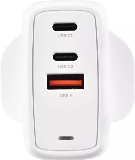 70W USB C Charger Plug (GaN) - Multi 3 Port Fast 2 USB C + USB 3.0 Charging Station