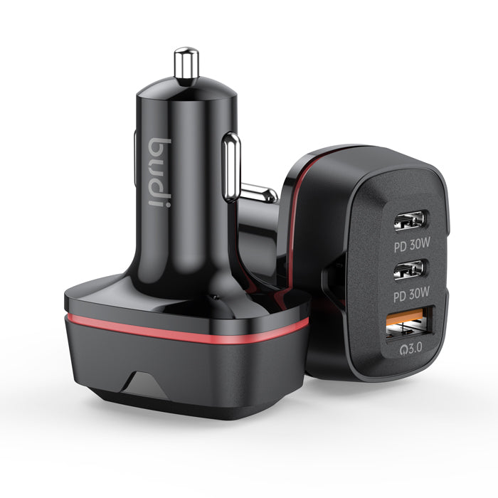Budi 60W Dual USB C PD & QC 3.0 Car Charger