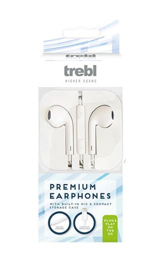 Earphones w/Built-in Mic & Storage Case for iPhone