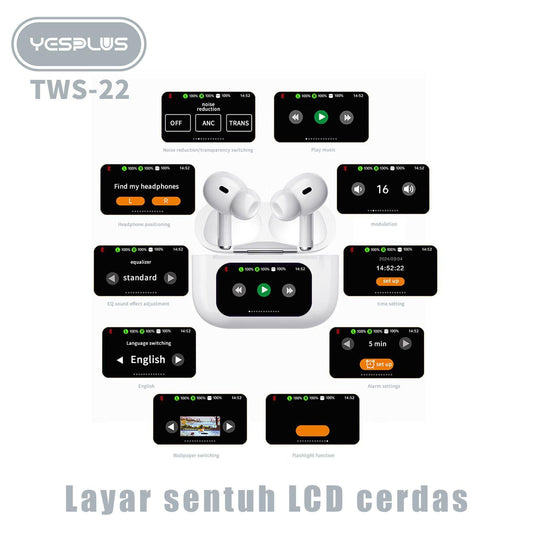 True Wireless Earphones with Advanced Noise Cancelling (Touch Screen)
