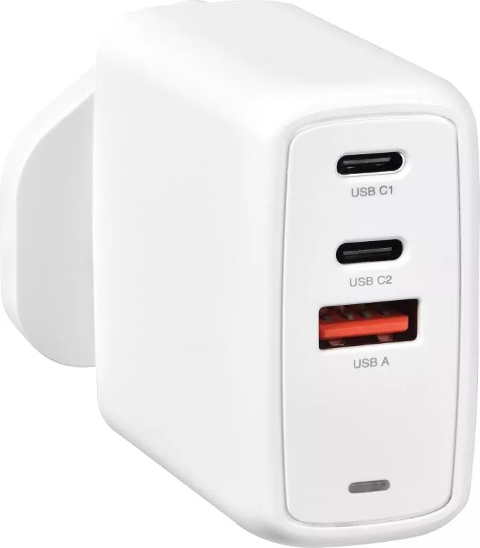 70W USB C Charger Plug (GaN) - Multi 3 Port Fast 2 USB C + USB 3.0 Charging Station