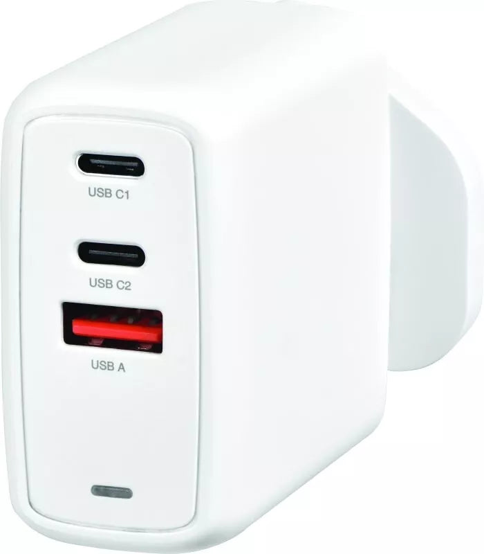 70W USB C Charger Plug (GaN) - Multi 3 Port Fast 2 USB C + USB 3.0 Charging Station
